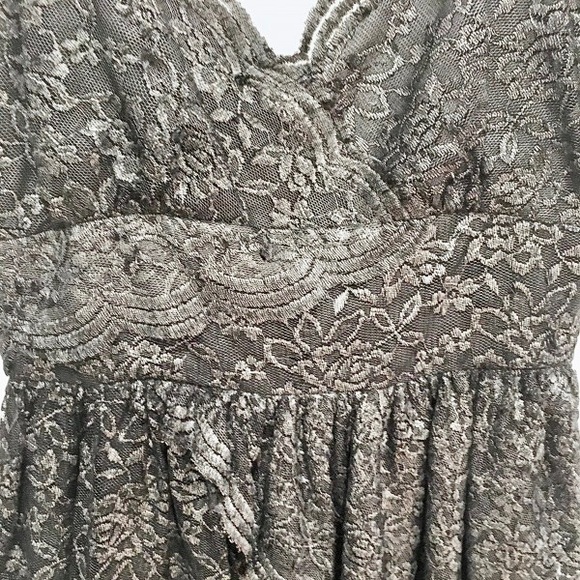 ❤️ Anna Sui Metallic Lace Cocktail Dress - Picture 6 of 6
